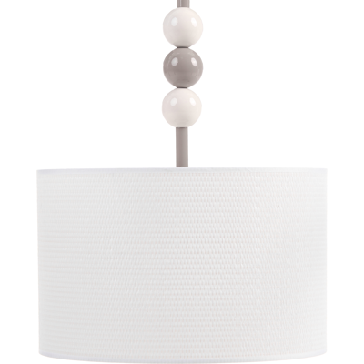 BELIANI Lámpara Colgante De Metal Con Pantalla Cilíndrica De Tela Estilo Moderno De Mediados De Siglo Blanco Y Beige Loky BELIANI Lámpara Colgante De Metal Con Pantalla Cilíndrica De Tela Estilo Moderno De Mediados De Siglo Blanco Y Beige Loky