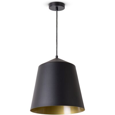 Paco Home Lámpara Colgante Salón Suspensión Mesa Comer Cocina Pantalla Industrial Lámpara Colgante - Negro, Latón (ø32.5 Cm) Paco Home Lámpara Colgante Salón Suspensión Mesa Comer Cocina Pantalla Industrial Lámpara Colgante - Negro, Latón (ø32.5 Cm)