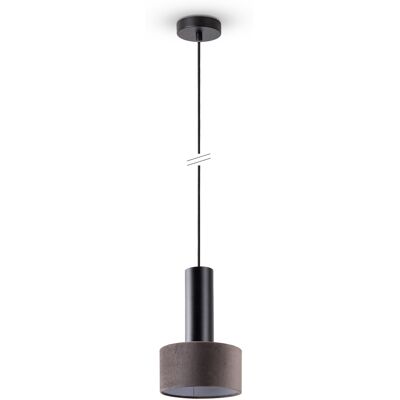 PACO HOME VELUTA Lámpara Colgante - Pantalla de Tela, 15cm, Negro PACO HOME VELUTA Lámpara Colgante - Pantalla de Tela, 15cm, Negro