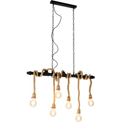 Qazqa - Industrial Lámpara Colgante Inteligente Negra 6 Luces Con Wifi G95 - Plural Acero /cuerda Alargada /cilíndra Adecuado Para Led Max. 6 X 4.9 Watt Qazqa - Industrial Lámpara Colgante Inteligente Negra 6 Luces Con Wifi G95 - Plural Acero /cuerda Alargada /cilíndra Adecuado Para Led Max. 6 X 4.9 Watt