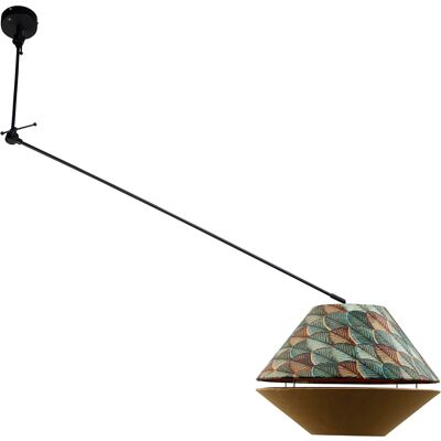 Clásico/antiguo Lámpara Colgante Negra Con Doble Pantalla De Terciopelo, Diseño De Hojas Y Beige - Blitz Terciopelo /textil /acero Redonda Adecuado Para Led Max. 1 X 60 Watt - Qazqa Clásico/antiguo Lámpara Colgante Negra Con Doble Pantalla De Terciopelo, Diseño De Hojas Y Beige - Blitz Terciopelo /textil /acero Redonda Adecuado Para Led Max. 1 X 60 Watt - Qazqa