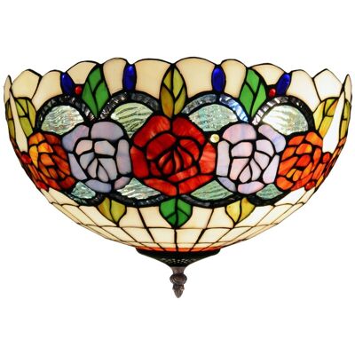 Lámpara Tiffany Rosa Fijalo - Luz Lámpara Tiffany Rosa Fijalo - Luz