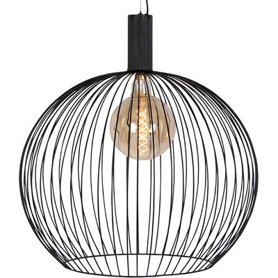 Moderno Lámpara Colgante De Diseño Redonda Negra 70 Cm - Dos Acero Alargada Adecuado Para Led Max. 1 X 40 Watt - Qazqa Moderno Lámpara Colgante De Diseño Redonda Negra 70 Cm - Dos Acero Alargada Adecuado Para Led Max. 1 X 40 Watt - Qazqa