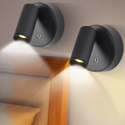 OEM Lámpara De Lectura Led Táctil De 2 Partes, Aplique De Pared Inalámbrico Recargable Por Usb, Luz De Pared Led, Intensidad Ajustable Mediante Un Simple Toque, 3 Modos De Color (negro) Para Leer En El Do OEM Lámpara De Lectura Led Táctil De 2 Partes, Aplique De Pared Inalámbrico Recargable Por Usb, Luz De Pared Led, Intensidad Ajustable Mediante Un Simple Toque, 3 Modos De Color (negro) Para Leer En El Do
