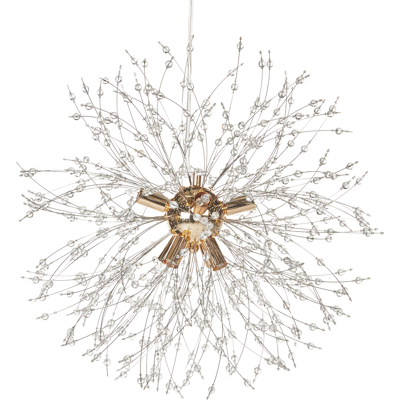 BELIANI Lámpara De Techo De Metal Dorado Transparente 192 Cm 8 Cuentas Vidrio Torola BELIANI Lámpara De Techo De Metal Dorado Transparente 192 Cm 8 Cuentas Vidrio Torola