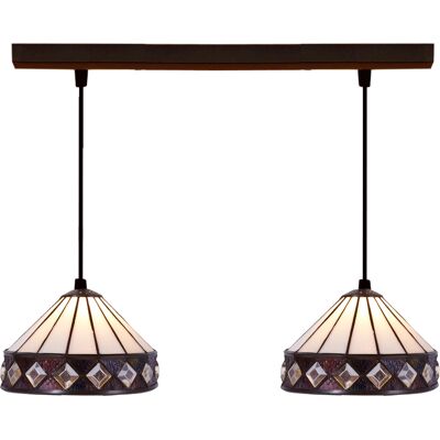 FIJALO Lámpara Colgante De Techo Tiffany Regleta Serie Ilumina D-20cm X2 291002 FIJALO Lámpara Colgante De Techo Tiffany Regleta Serie Ilumina D-20cm X2 291002