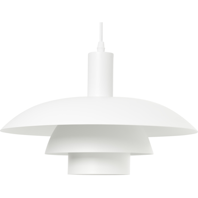 BELIANI Lámpara Colgante De Metal Con Varios Niveles Estilo Vintage De Mediados De Siglo Blanco Hilba BELIANI Lámpara Colgante De Metal Con Varios Niveles Estilo Vintage De Mediados De Siglo Blanco Hilba