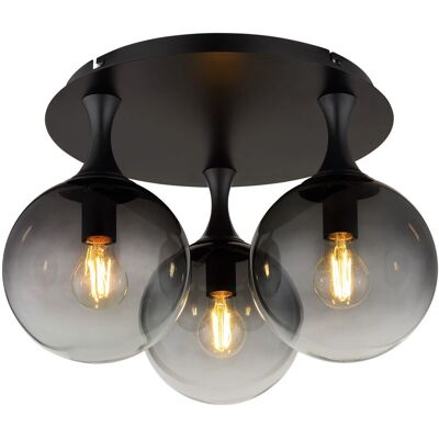 Globo - Plafón - Dalton - Negro - Vidrio - Ø 46cm - E27 - Globo - Plafón - Dalton - Negro - Vidrio - Ø 46cm - E27 -