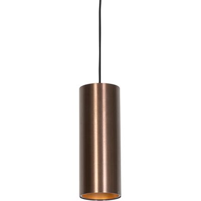 Diseño Lámpara Colgante De Diseño Bronce Oscuro - Tubo Aluminio Cilíndra Adecuado Para Led Max. 1 X 10 Watt - Qazqa Diseño Lámpara Colgante De Diseño Bronce Oscuro - Tubo Aluminio Cilíndra Adecuado Para Led Max. 1 X 10 Watt - Qazqa
