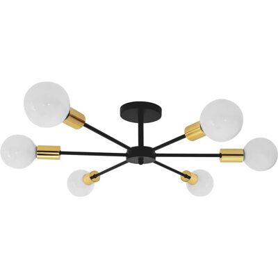 Lámpara de Techo Toolight - Negro y Oro - Diseño Geométrico Moderno Lámpara de Techo Toolight - Negro y Oro - Diseño Geométrico Moderno