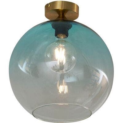 Qazqa Art Déco Lámpara De Techo Art Déco De Latón Con Cristal Azul - Sandra Vidrio /metálica Esfera Adecuado Para Led Max. 1 X 15 Watt Qazqa Art Déco Lámpara De Techo Art Déco De Latón Con Cristal Azul - Sandra Vidrio /metálica Esfera Adecuado Para Led Max. 1 X 15 Watt