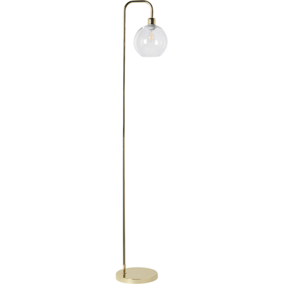 BELIANI Lámpara De Pie De Estilo Moderno Sala De Estar Base De Metal Pantalla De Vidrio Dorado Okavango BELIANI Lámpara De Pie De Estilo Moderno Sala De Estar Base De Metal Pantalla De Vidrio Dorado Okavango