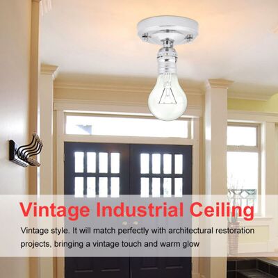 OEM Lámpara De Techo Retro De Metal, Aplique De Pared E26/e27, Carcasa De Aluminio, Cabezal De Lámpara, Aplique De Pared Retro Sencillo, Accesorios De Iluminación Diy (plata) -crezuo OEM Lámpara De Techo Retro De Metal, Aplique De Pared E26/e27, Carcasa De Aluminio, Cabezal De Lámpara, Aplique De Pared Retro Sencillo, Accesorios De Iluminación Diy (plata) -crezuo