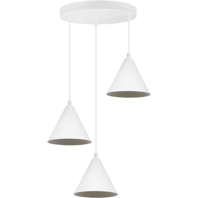 OEM Lámpara Colgante Soho Blanca 3 Platos 14cm E14 OEM Lámpara Colgante Soho Blanca 3 Platos 14cm E14