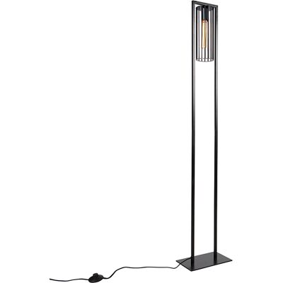 Moderno Lámpara De Pie Moderna Negra - Balenco Wazo Acero Alargada Adecuado Para Led Max. 1 X 40 Watt - Qazqa Moderno Lámpara De Pie Moderna Negra - Balenco Wazo Acero Alargada Adecuado Para Led Max. 1 X 40 Watt - Qazqa