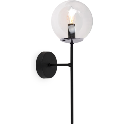 OEM Aplique Siena Cromo Negro 1 Lámpara Plana Transparente E14 OEM Aplique Siena Cromo Negro 1 Lámpara Plana Transparente E14