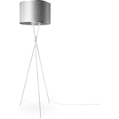 PACO HOME Lámpara de Pie KATE CANVAS UNI COLOR - 177,5cm Gris-Blanco PACO HOME Lámpara de Pie KATE CANVAS UNI COLOR - 177,5cm Gris-Blanco