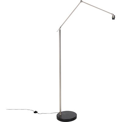 Moderno Lámpara De Pie Moderna De Acero Regulable - Editor Acero Alargada Adecuado Para Led Max. 1 X 60 Watt - Qazqa Moderno Lámpara De Pie Moderna De Acero Regulable - Editor Acero Alargada Adecuado Para Led Max. 1 X 60 Watt - Qazqa