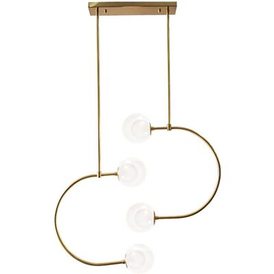 Toolight Lámpara Colgante Oro APP639-4CP - Moderna, Doble Vidrio, G9 Toolight Lámpara Colgante Oro APP639-4CP - Moderna, Doble Vidrio, G9
