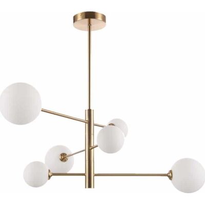 Light Prestige Dorado LP-002/6P Lámpara colgante con 6 esferas de vidrio - Lámpara de techo Light Prestige Dorado LP-002/6P Lámpara colgante con 6 esferas de vidrio - Lámpara de techo