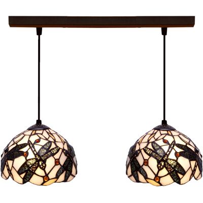 FIJALO Lámpara Colgante De Techo Tiffany Regleta Serie Pedrera D-20cm X2 224802 FIJALO Lámpara Colgante De Techo Tiffany Regleta Serie Pedrera D-20cm X2 224802