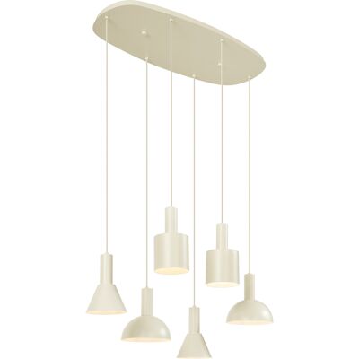 Escandinavo Lámpara Colgante Escandinava Crema 6 Luces - Biles Metálica Orgánica Adecuado Para Led Max. 6 X Watt - Qazqa Escandinavo Lámpara Colgante Escandinava Crema 6 Luces - Biles Metálica Orgánica Adecuado Para Led Max. 6 X Watt - Qazqa