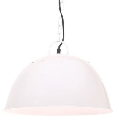 vidaXL Lámpara colgante vintage estilo industrial 25W blanca redonda 41 cm E27 - Lámpara colgante vidaXL Lámpara colgante vintage estilo industrial 25W blanca redonda 41 cm E27 - Lámpara colgante