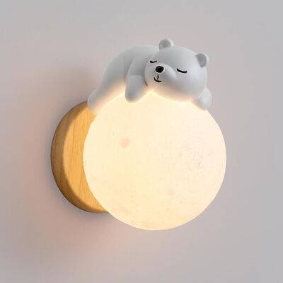 OEM Lámpara De Pared Para Habitación Infantil - Luna Moderna En Madera Y Oso De Resina - Pantalla De Pla, Bombilla G9 Iluminación Decorativa Y De Mesita De Noche Creativa OEM Lámpara De Pared Para Habitación Infantil - Luna Moderna En Madera Y Oso De Resina - Pantalla De Pla, Bombilla G9 Iluminación Decorativa Y De Mesita De Noche Creativa
