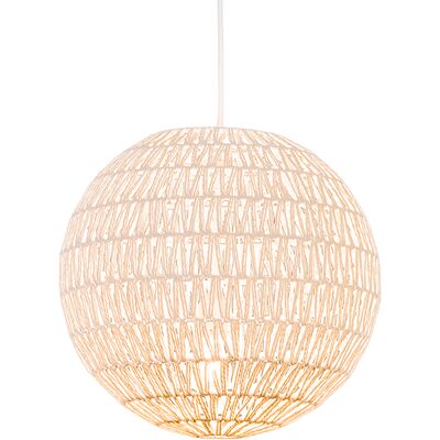 Diseño Lámpara Colgante Retro Blanca 40 Cm - Lina Ball 40 Acero /cuerda Esfera Adecuado Para Led Max. 1 X 60 Watt - Qazqa Diseño Lámpara Colgante Retro Blanca 40 Cm - Lina Ball 40 Acero /cuerda Esfera Adecuado Para Led Max. 1 X 60 Watt - Qazqa