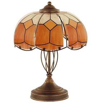Lámpara De Mesa Alfa 10658 De Vidrieras Naranjas Lámpara De Mesa Alfa 10658 De Vidrieras Naranjas