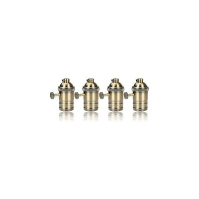 OEM Portalámparas E27, Lámpara Colgante Retro, Adaptador De Cerámica Maciza, 4 Piezas De Casquillo De Latón Vintage OEM Portalámparas E27, Lámpara Colgante Retro, Adaptador De Cerámica Maciza, 4 Piezas De Casquillo De Latón Vintage