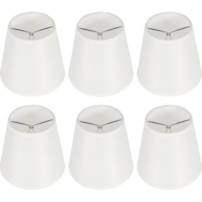 OEM Juego De Portalámparas E14 - 6 Cubiertas De Tela Para Lámparas De Araña Con Marco De Metal - Decoración De Lámpara De Diseño En Color Blanco OEM Juego De Portalámparas E14 - 6 Cubiertas De Tela Para Lámparas De Araña Con Marco De Metal - Decoración De Lámpara De Diseño En Color Blanco
