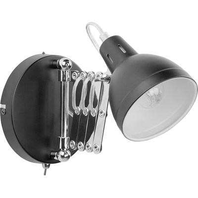 Beliani - Lámpara De Pared De Metal Negro Plateado Brazo Ajustable Orientable Harrington Beliani - Lámpara De Pared De Metal Negro Plateado Brazo Ajustable Orientable Harrington