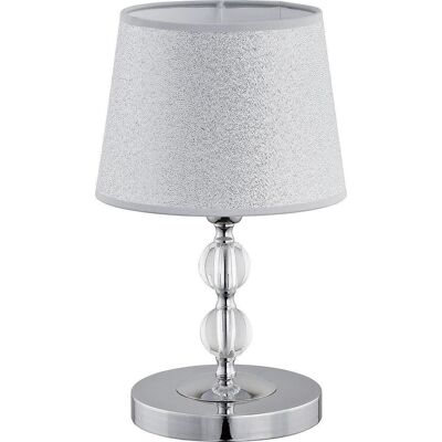 Alfa Emmanuelle Lámpara De Mesita De Noche Plateada Diseño Glamour Alfa Emmanuelle Lámpara De Mesita De Noche Plateada Diseño Glamour