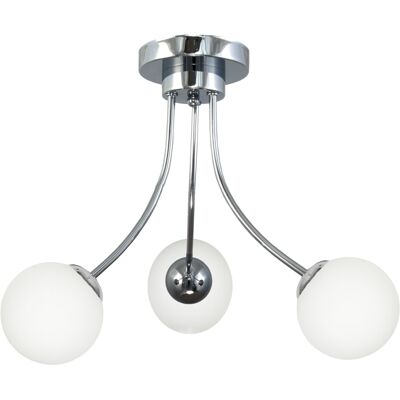 OEM Lámpara De Techo, Plafón, Araña, Cromo, Pantalla De Cristal, Bola Blanca, Kik 13-542 OEM Lámpara De Techo, Plafón, Araña, Cromo, Pantalla De Cristal, Bola Blanca, Kik 13-542