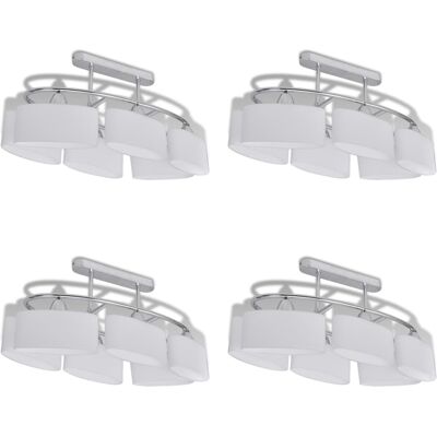 Lámpara de Techo VidaXL con Pantallas de Cristal Elipsoides - 4 uds - E14 Lámpara de Techo VidaXL con Pantallas de Cristal Elipsoides - 4 uds - E14