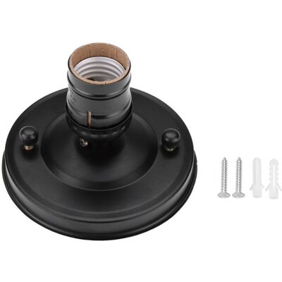 OEM Portalámparas De Techo/pared De Estilo Industrial Vintage E26/e27, Casquillo De Rosca Negro -crezuo OEM Portalámparas De Techo/pared De Estilo Industrial Vintage E26/e27, Casquillo De Rosca Negro -crezuo