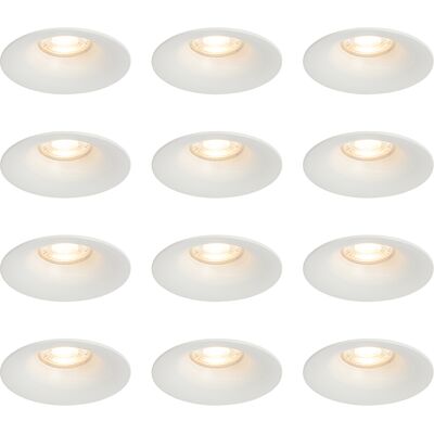 Moderno Juego De 12 Focos Empotrables Blancos Gu10 50 Mm - Gijs Aluminio Redonda Adecuado Para Led Max. 12 X 50 Watt - Qazqa Moderno Juego De 12 Focos Empotrables Blancos Gu10 50 Mm - Gijs Aluminio Redonda Adecuado Para Led Max. 12 X 50 Watt - Qazqa