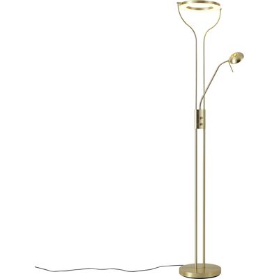 Moderno Lámpara De Pie Moderna Dorada Con Brazo De Lectura Incl. Led Y Regulador - Divo Acero Alargada Incluye Led Max. 1 X 18 Watt - Qazqa Moderno Lámpara De Pie Moderna Dorada Con Brazo De Lectura Incl. Led Y Regulador - Divo Acero Alargada Incluye Led Max. 1 X 18 Watt - Qazqa