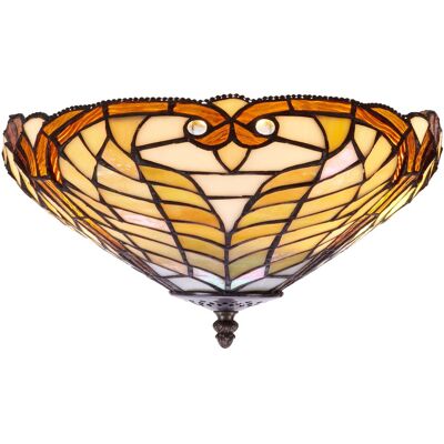FIJALO Plafón De Techo Pegado Al Techo Con Pantalla Tiffany Diámetro 45cm Serie Dalí 238200 FIJALO Plafón De Techo Pegado Al Techo Con Pantalla Tiffany Diámetro 45cm Serie Dalí 238200