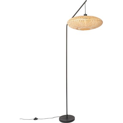 Qazqa Oriental Lámpara De Pie Oriental De Bambú - Ostrava Bambú /acero Alargada Adecuado Para Led Max. 1 X 25 Watt Qazqa Oriental Lámpara De Pie Oriental De Bambú - Ostrava Bambú /acero Alargada Adecuado Para Led Max. 1 X 25 Watt
