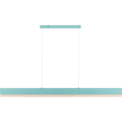 BELIANI Lámpara Led Colgante Lineal De Metal 120 Cm Estilo Escandinavo Moderno Pantalla De Madera Menta Y Marrón Claro Mara BELIANI Lámpara Led Colgante Lineal De Metal 120 Cm Estilo Escandinavo Moderno Pantalla De Madera Menta Y Marrón Claro Mara