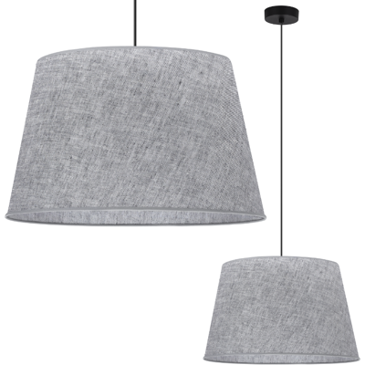 OEM Lámpara Colgante, Cono De Lino, Negro, 1 Plana, Pantalla Gris L03 44cm OEM Lámpara Colgante, Cono De Lino, Negro, 1 Plana, Pantalla Gris L03 44cm