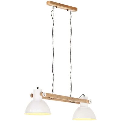 HELLOSHOP26 Lámpara Colgante Industrial 109 X 29 X 29 Cm Ambiente Acogedor Con 2 Pantallas De Hierro Blanco 020046663 HELLOSHOP26 Lámpara Colgante Industrial 109 X 29 X 29 Cm Ambiente Acogedor Con 2 Pantallas De Hierro Blanco 020046663