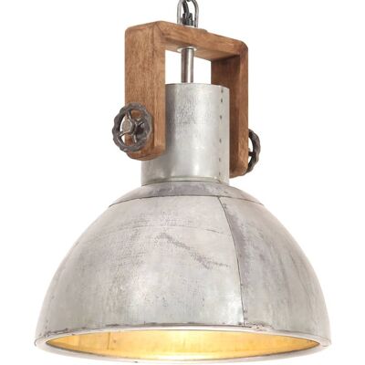 Lámpara colgante industrial vidaXL - Plateada - 30cm - E27 - 25W Lámpara colgante industrial vidaXL - Plateada - 30cm - E27 - 25W