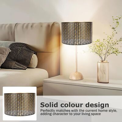 OEM Pantalla Cilíndrica De Metal Con Hojas Caladas, Compatible Con Casquillos E14/e27 - Negro Y Dorado Para Lámparas De Mesa, Pared Y Techo. OEM Pantalla Cilíndrica De Metal Con Hojas Caladas, Compatible Con Casquillos E14/e27 - Negro Y Dorado Para Lámparas De Mesa, Pared Y Techo.