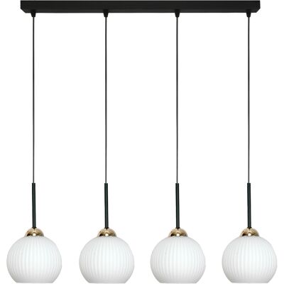 OEM Lámpara De Techo Colgante, Tira Led, Para Cocina, Pantallas Blancas, Negro, 4xe27, Fiona 14-991 OEM Lámpara De Techo Colgante, Tira Led, Para Cocina, Pantallas Blancas, Negro, 4xe27, Fiona 14-991