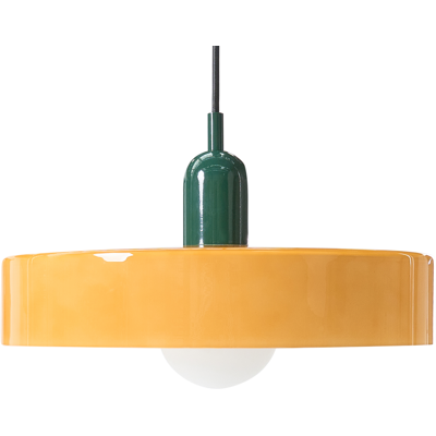 BELIANI Lámpara Colgante De Vidrio Con Pantalla Circular Luminaria Moderna Naranja Paala BELIANI Lámpara Colgante De Vidrio Con Pantalla Circular Luminaria Moderna Naranja Paala