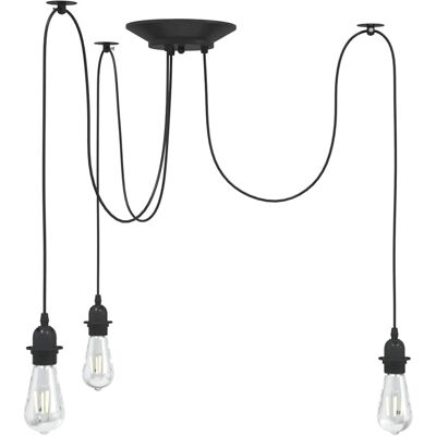 HELLOSHOP26 Lámpara Colgante Vintage Orientable Altura 150 X 20 Cm 3 Portalámparas Diseño Elegante Metal Negro Comedor 020058020 HELLOSHOP26 Lámpara Colgante Vintage Orientable Altura 150 X 20 Cm 3 Portalámparas Diseño Elegante Metal Negro Comedor 020058020