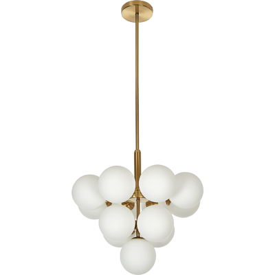 BELIANI Lámpara De Techo De Metal Latón Blanco 99 Cm Colgante 13 Luces Globos Birrie BELIANI Lámpara De Techo De Metal Latón Blanco 99 Cm Colgante 13 Luces Globos Birrie